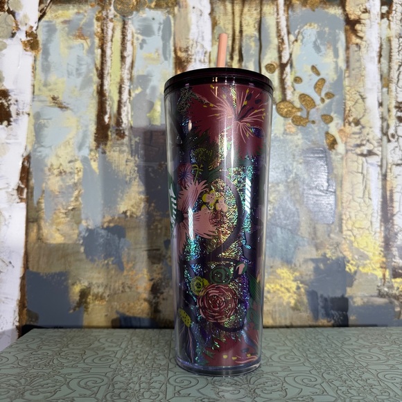 Starbucks Burgundy Floral Fall Foiled Cold Cup Tumbler - Picture 5 of 5